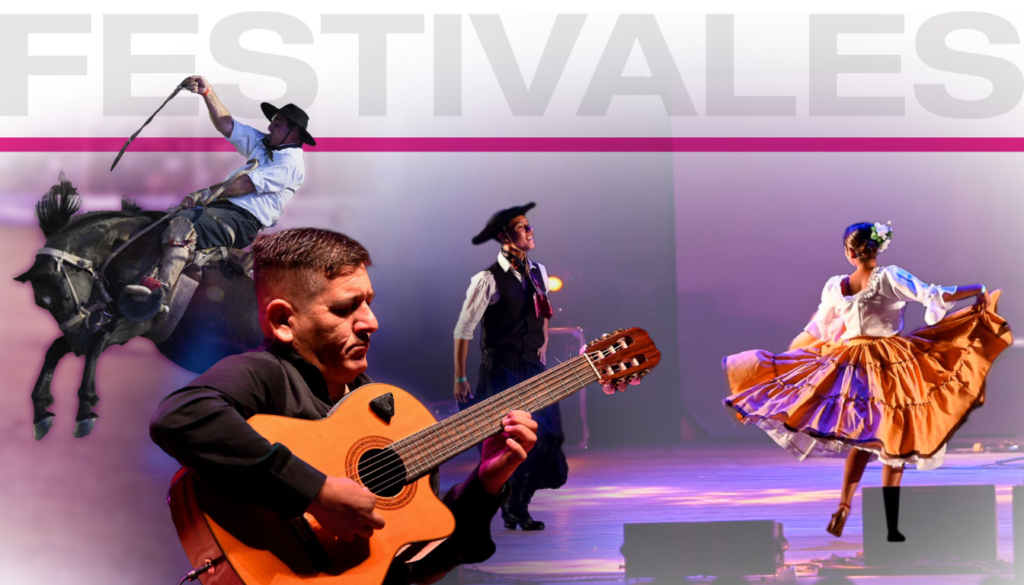 Fiesta tradicional en el norte argentino con música folclórica, bailes y vestimenta típica